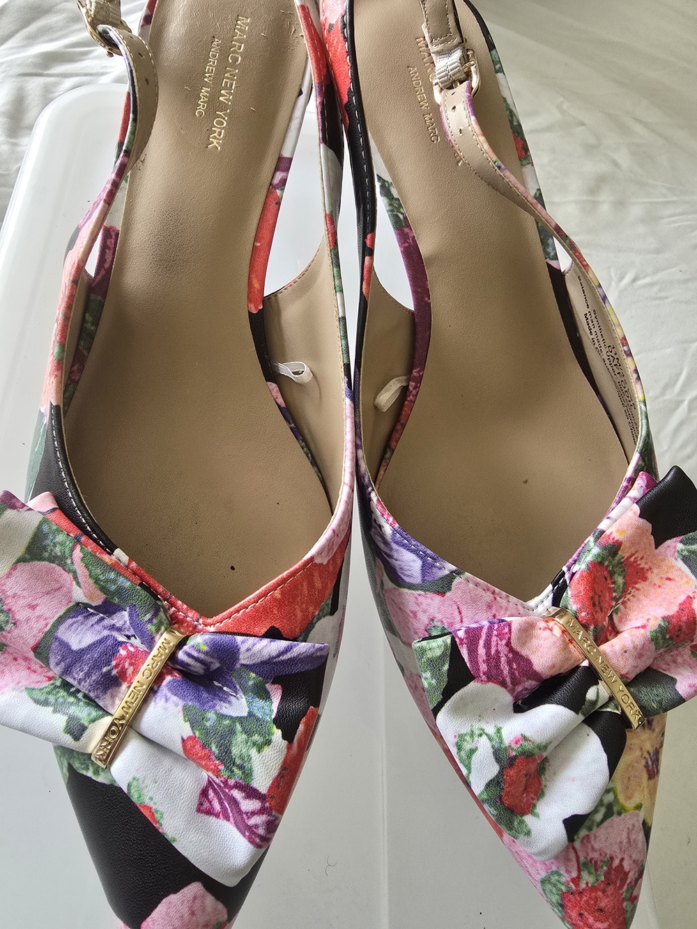 Marc New York Floral Pointed Slingback Flats - Multi-Color